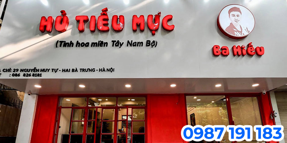 Thi công bảng hiệu quán hủ tiếu các loại hút khách TPHCM
