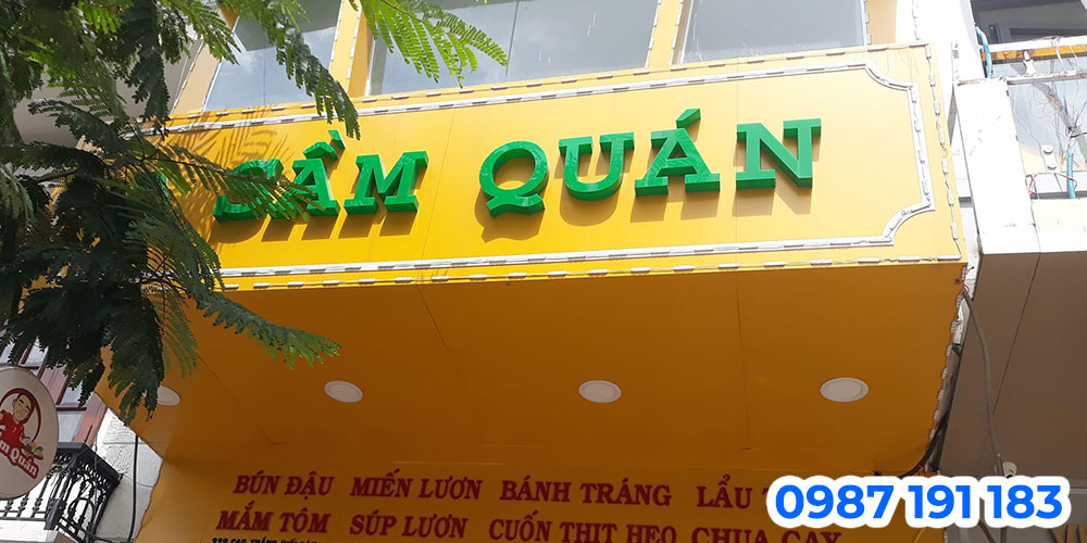 Mẫu bảng hiệu quán súp cua làm bằng chất liệu bạt