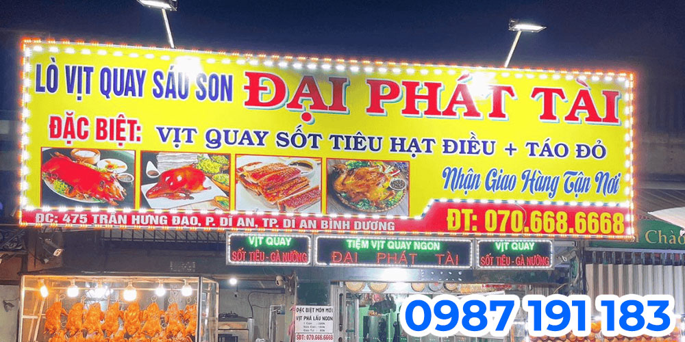Bảng hiệu vịt quay sẽ giúp khách hàng dễ dàng nhận biết thương hiệu hơn