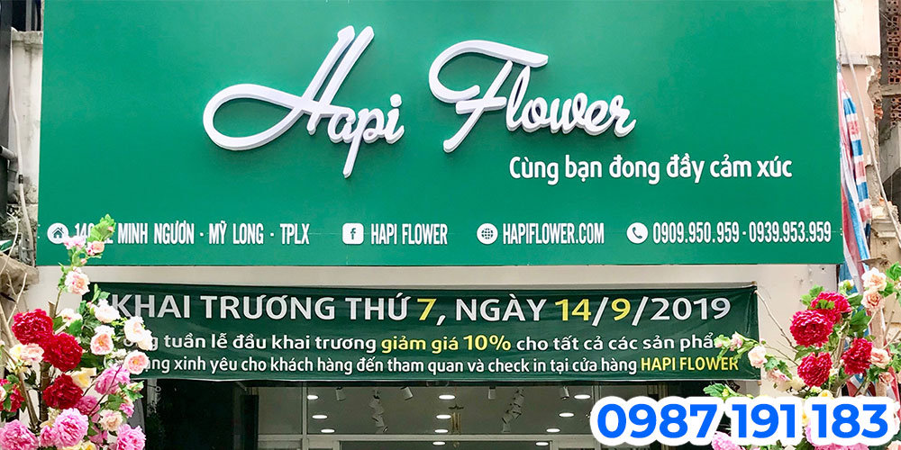 Mẫu bảng hiệu shop hoa mới khai trương