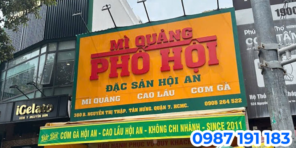 Thiết kế biển hiệu đẹp sẽ thu hút khách đến ăn món mì quảng
