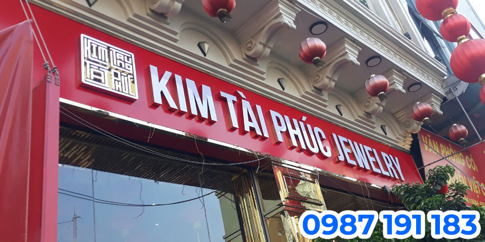 Thi công bảng hiệu tiệm vàng đẹp hút tài lộc doanh thu cao