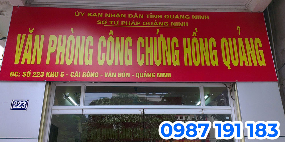 Mẫu biển văn phòng công chứng làm bằng chất liệu bạt khổ lớn
