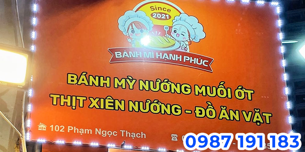 Mẫu bảng hiệu mặt tiền quán bánh mì nướng muối ớt