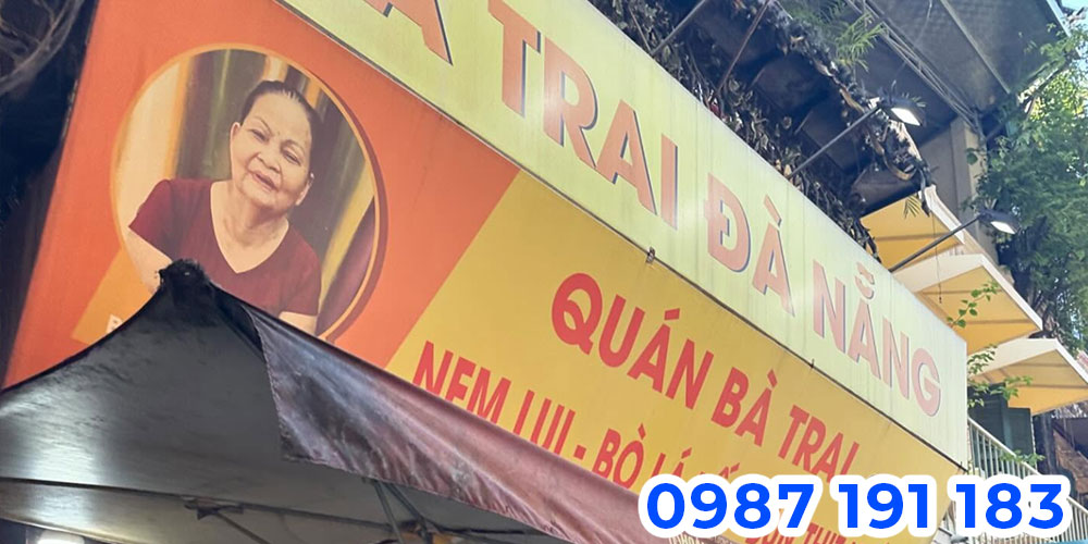 Mẫu bảng hiệu quán bò nướng lá lốt làm bằng chất liệu bạt