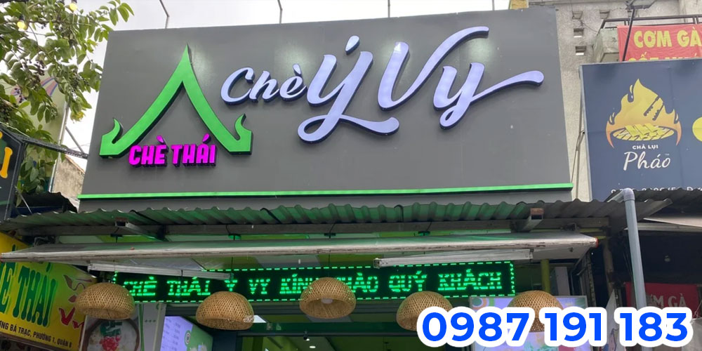 Thi công bảng hiệu quán chè Thái đẹp rẻ, hút khách