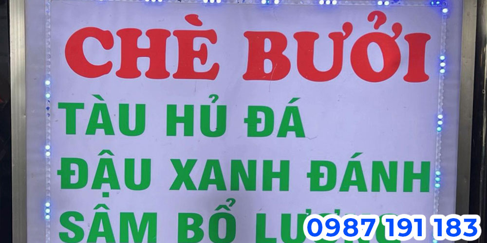 Thi công bảng hiệu quán tàu hũ đá đẹp, hút khách TPHCM