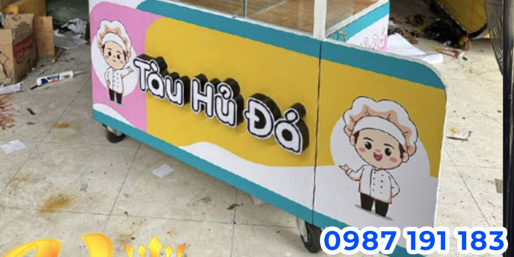 Chất liệu alu sẽ có tính chất bền đẹp giúp quán kinh doanh lâu dài