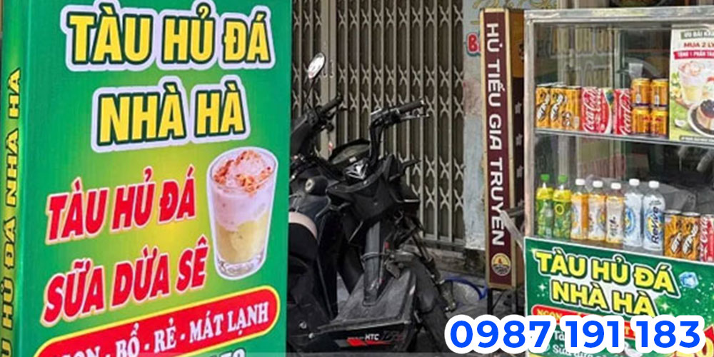 Làm biển hiệu tàu hũ đá sẽ giới thiệu với khách hàng xung quanh khu vực
