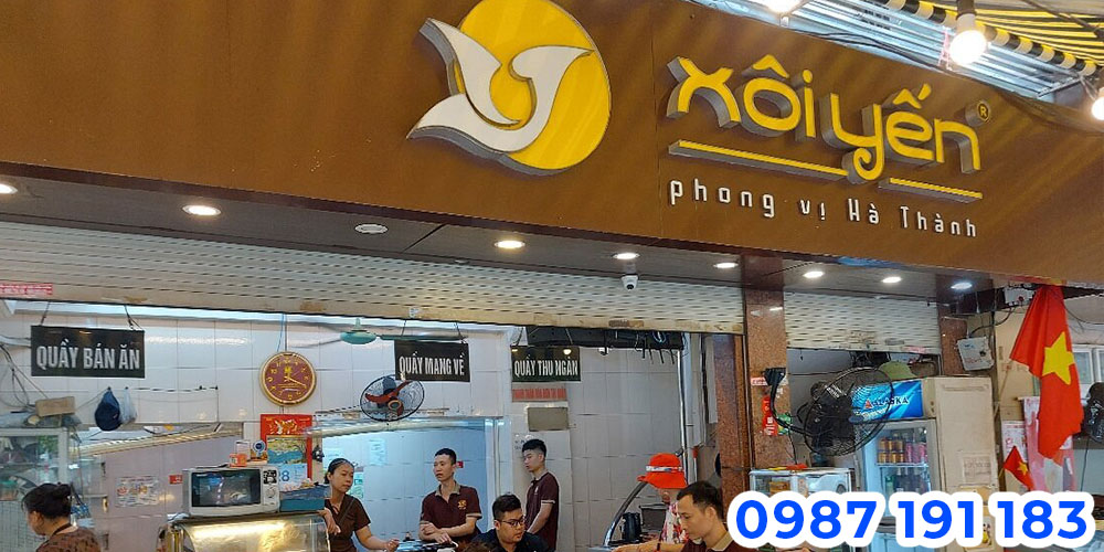 Phong cách thiết kế bảng hiệu quán xôi đặc trưng