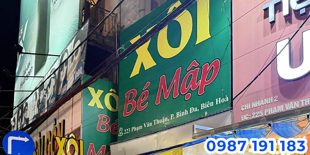 Thi công bảng hiệu bán xôi giá rẻ, thu hút khách tại TPHCM